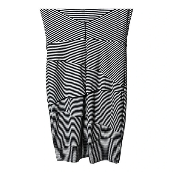 1259. WHITE HOUSE BLACK MARKET SLEEVELESS KNEE LENGTH DRESS SIZE 2 BLACK/WHITE - Picture 7 of 7